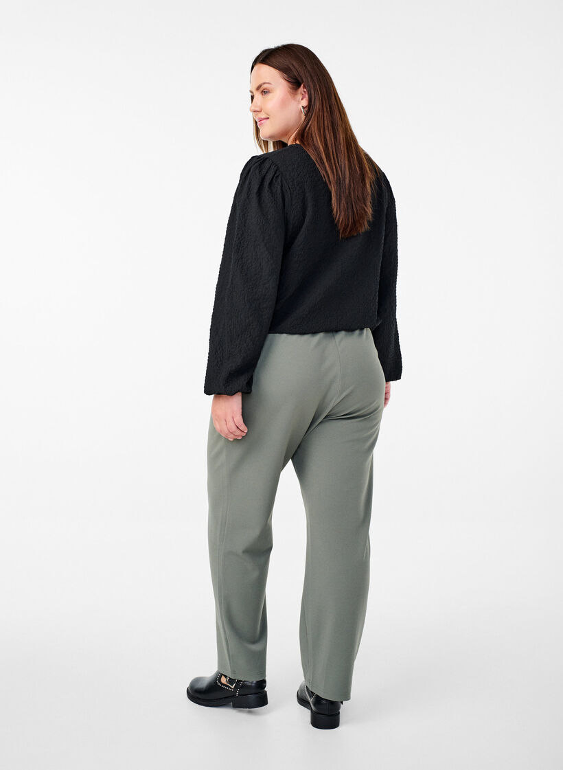 Broek met rechte pasvorm, Grijs, Model image number 1