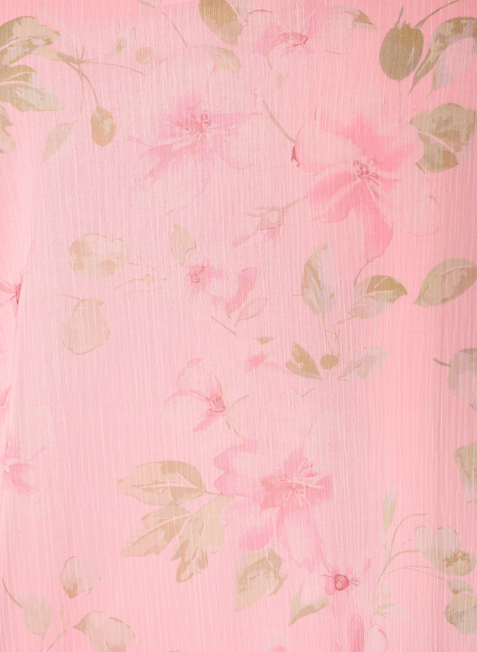 ZizziChiffon blouse met bloemenprint en lange mouwen, Roze, Packshot image number 2