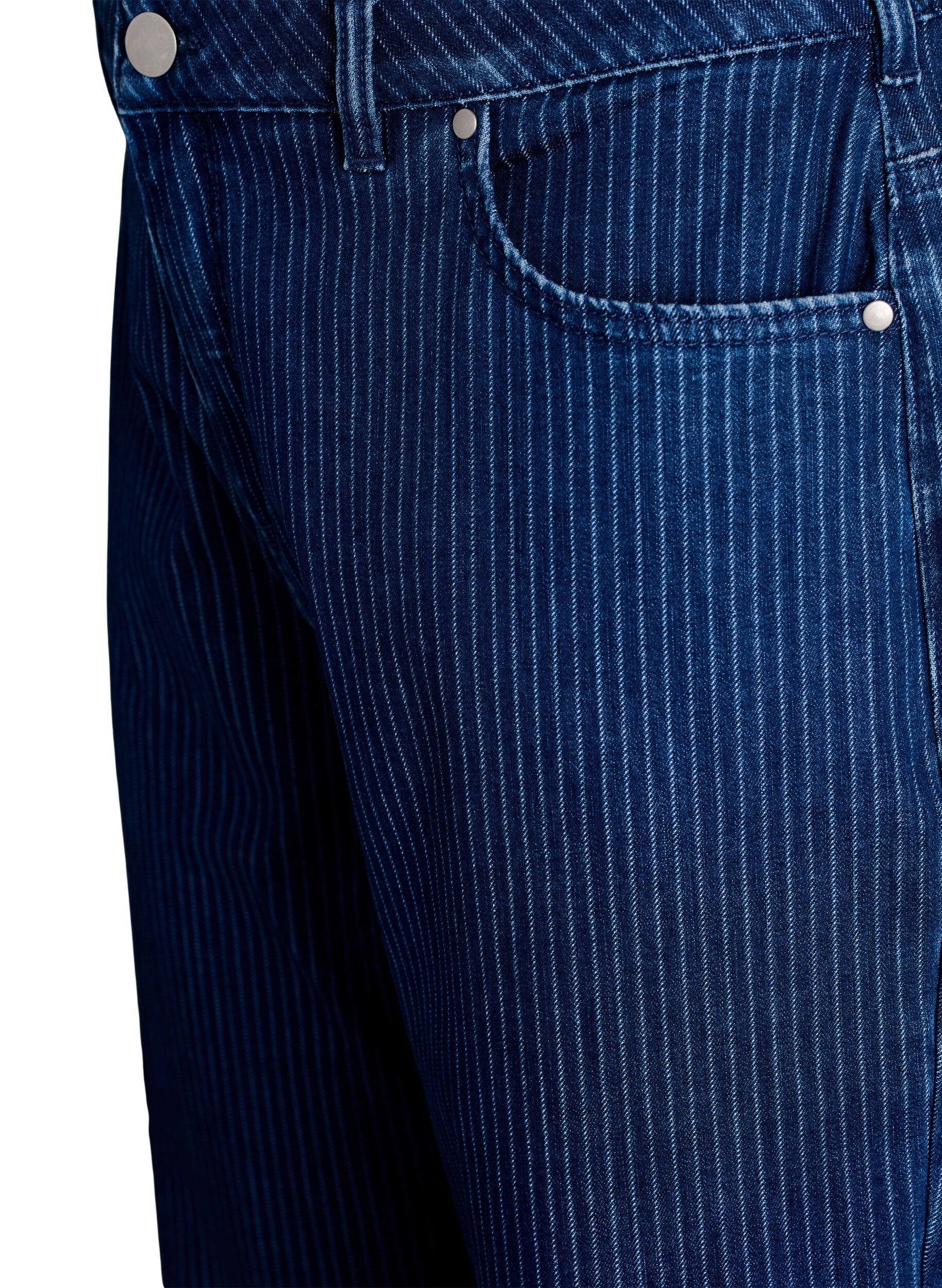 ZizziGestreepte jeans met een rechte pasvorm, Blauw, Packshot image number 2