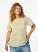 T-shirt in biologisch katoen met pareltekst, Beige, Model image number 0