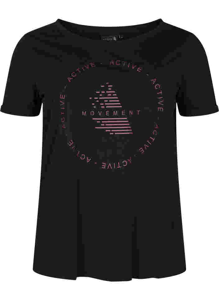 Trainingsshirt met print, Black w. copper logo, Packshot image number 0
