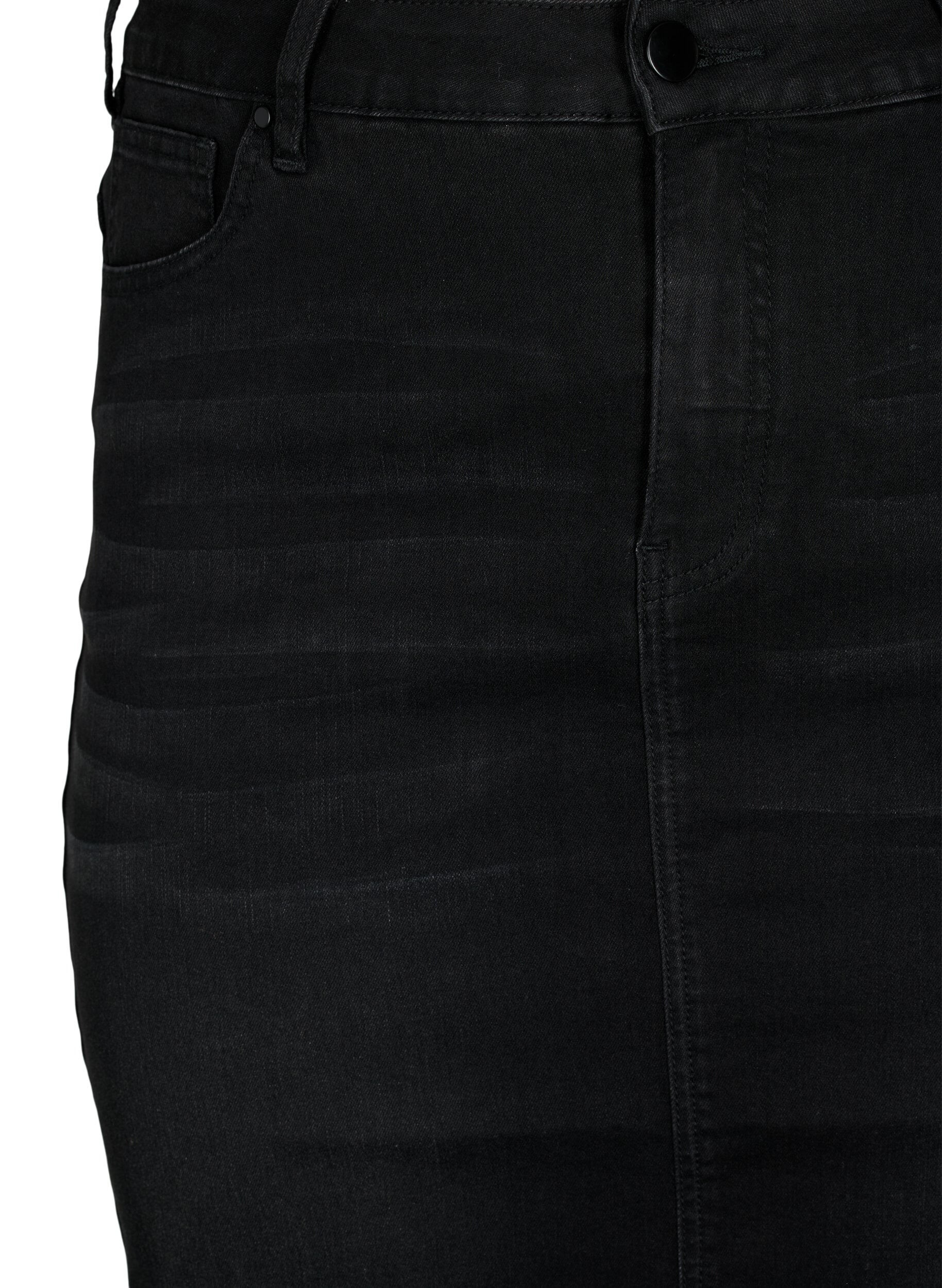 ZizziDenim midi-rok met split, Zwart, Packshot image number 2
