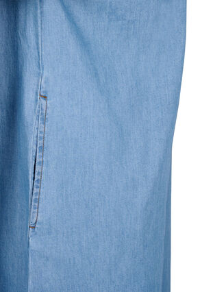Robe en jean avec fente et manches courtes, Blue denim, Packshot image number 4