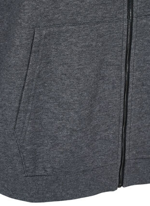 Sweat vest met capuchon en rits, Dark Grey Melange, Packshot image number 3