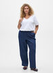 Jeans coupe droite &agrave; taille &eacute;lastique, Bleu, Model image number 0