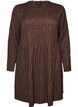 Robe courte en jersey &agrave; texture ondul&eacute;e, Marron, Packshot image number 0