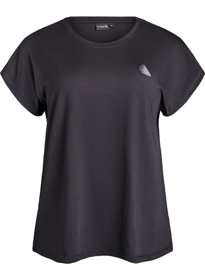 Effen gekleurd trainingsshirt, Zwart, Packshot image number 0