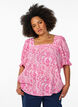 Chemisier en viscose avec imprim&eacute; paisley et encolure carr&eacute;e, Rose, Model image number 0