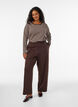 Pantalon ample en jersey taille haute, Marron, Model image number 0