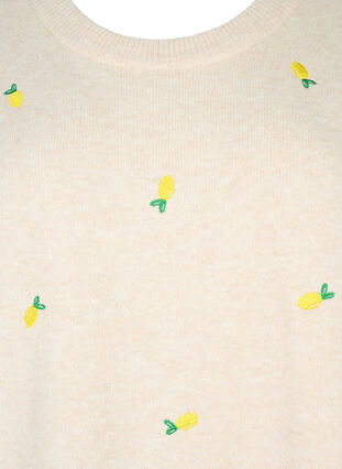 Chemisier en tricot à manches 3/4 avec des citrons, P. Stone Mel. Lemon, Packshot image number 2