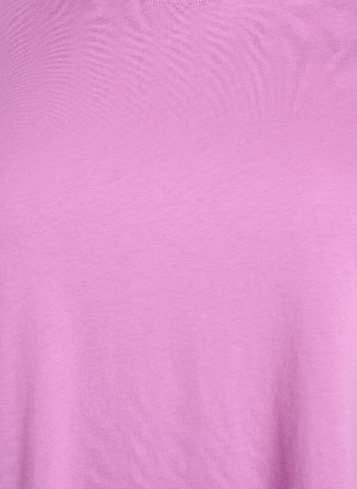 Basic katoenen T-shirt met ronde hals, Paars, Packshot image number 2