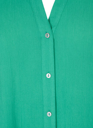 Chemise à manches courtes en viscose avec col en V, Holly Green, Packshot image number 2