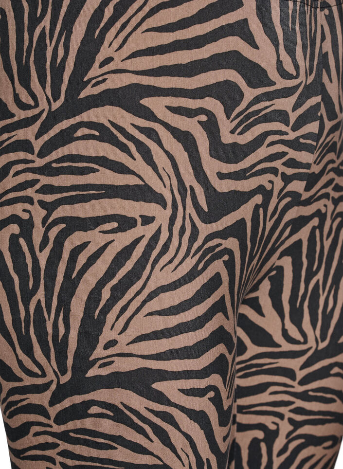 Viscose leggings met zebraprint, Bruin, Packshot image number 2