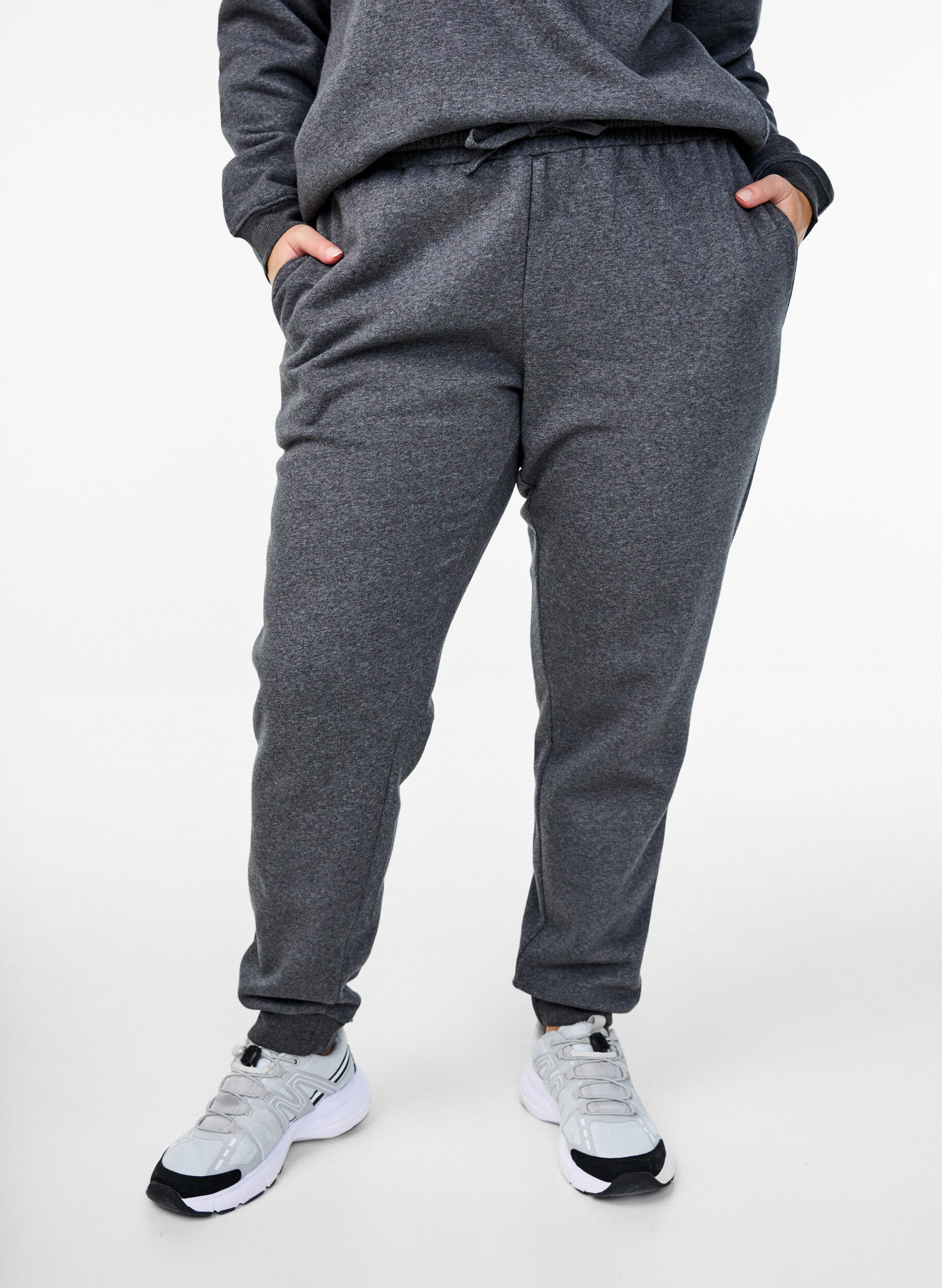 ZizziSweatpants met hoge taille, Grijs, Model image number 2
