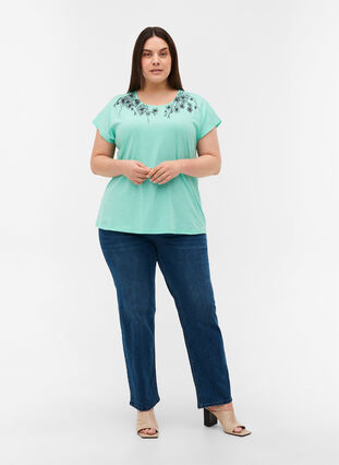 Katoenen t-shirt met print, Cabbage FLOWER, Model image number 2