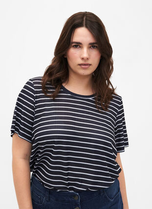 FLASH - T-shirt à rayures, Night S. W. Stripe, Model image number 0