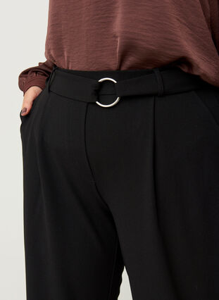 Pantalon avec ceinture, Black, Model image number 1
