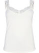 Viscose top met kanten rand, Vanille, Packshot image number 0