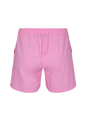 Losse shorts in katoenmix met linnen, Begonia Pink, Packshot image number 1