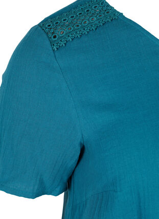 Robe en coton à manches courtes avec détails en dentelle, Dragonfly, Packshot image number 3