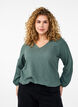 FLASH - Blouse met textuur en lange mouwen, Balsam Green, Model image number 0