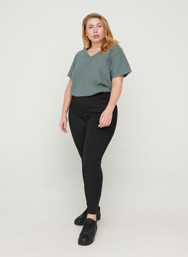 Stay black Amy jeans met hoge taille, Black, Model image number 0