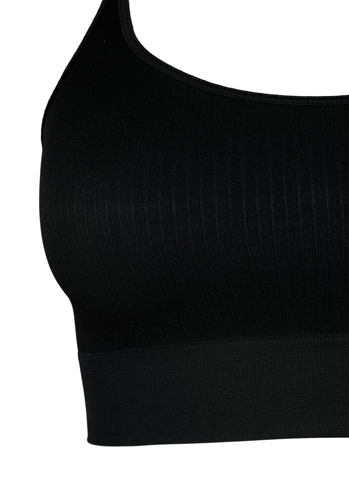 Soutien-gorge de sport sans coutures, Black, Packshot image number 2