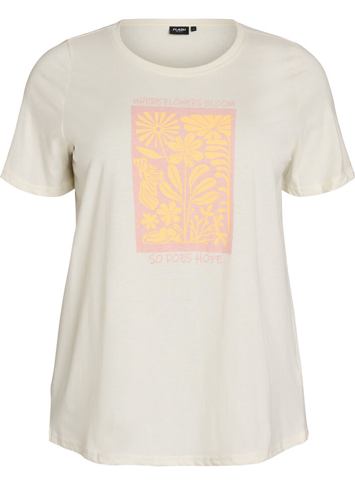 T-shirt imprim&eacute;, Blanc, Packshot image number 0