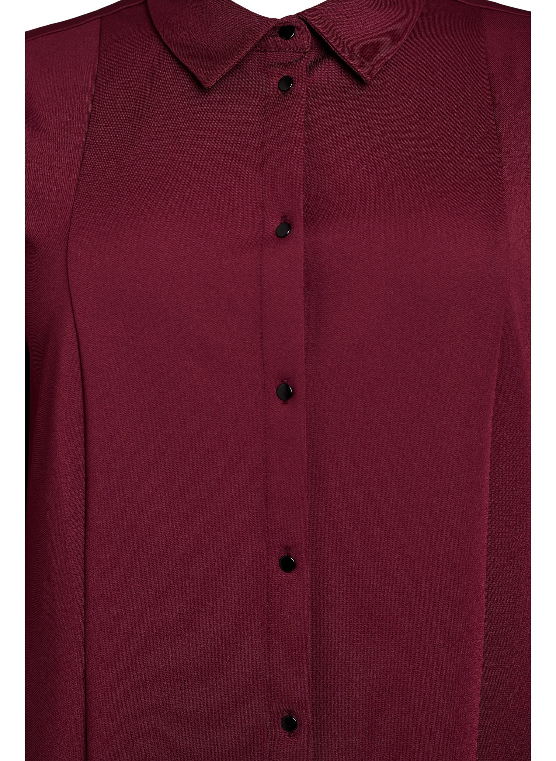 ZizziKorte overhemdjurk met 3/4 mouwen, Rood, Packshot image number 2