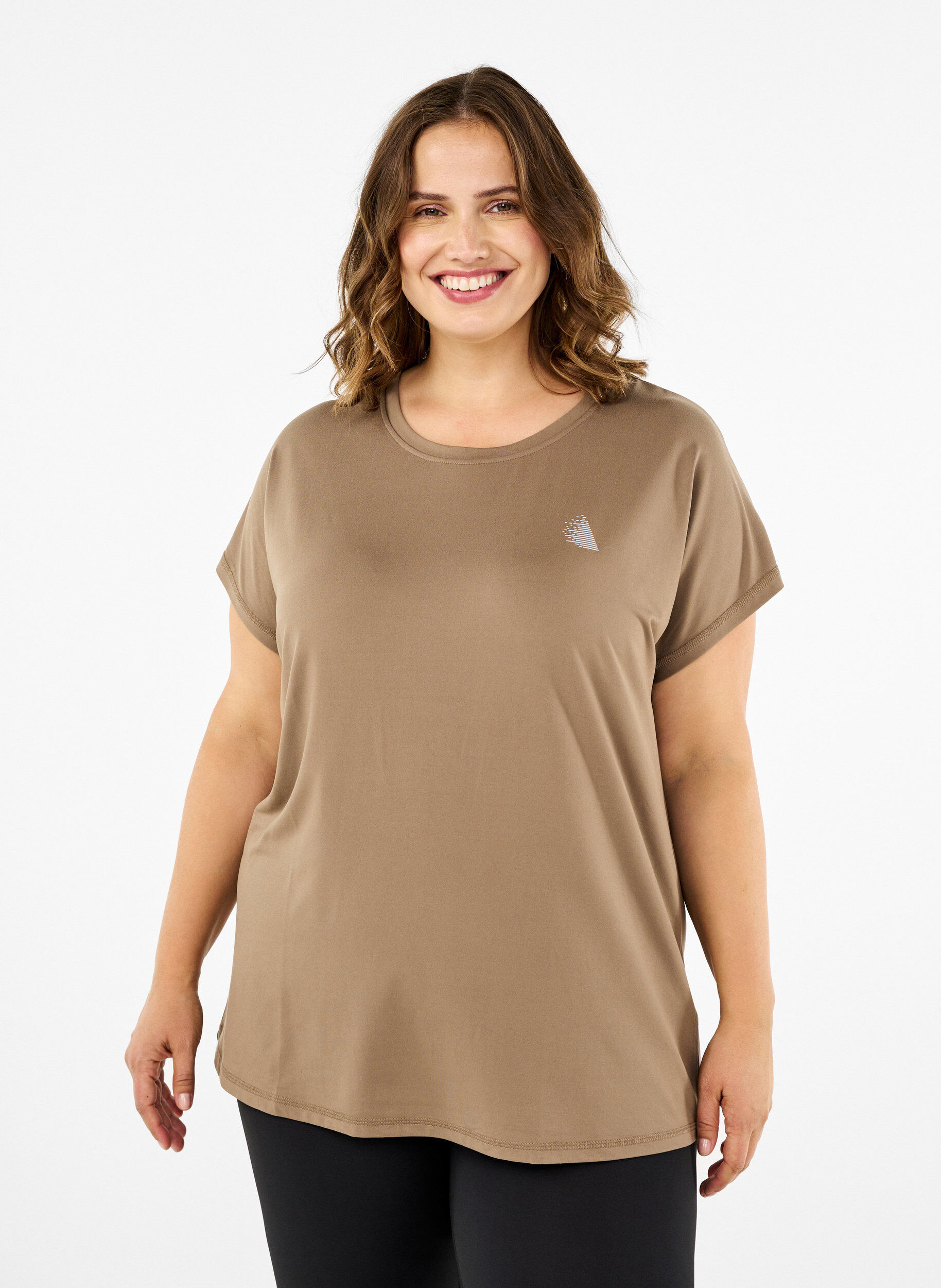 ZizziEffen gekleurd T-shirt voor sporten, Beige, Model image number 0
