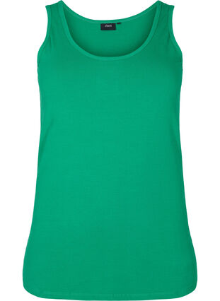 Top basique de couleur unie en coton, Jolly Green, Packshot image number 0