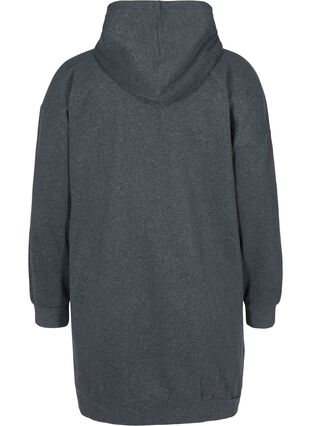 Robe pull avec capuche et fermeture éclair, Dark Grey Melange, Packshot image number 1