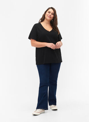 FLASH - T-shirts 2-pack à col en V, Black/Black, Model image number 2