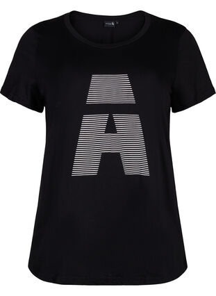 Sport-T-shirt met print, Black w. stripe A, Packshot image number 0