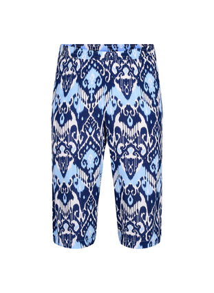 Pantalon culotte en viscose avec imprimé, Blue Ethnic AOP, Packshot image number 0