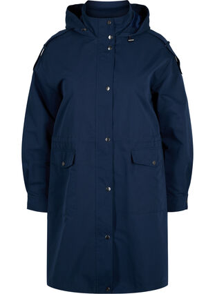 Parka jas met capuchon en zakken, Navy Blazer, Packshot image number 0