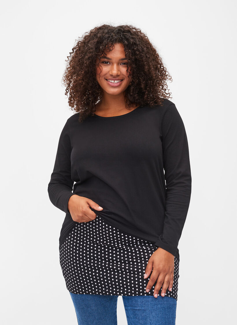 Extension de tops 2-pack, Black/Black Dot, Model image number 0