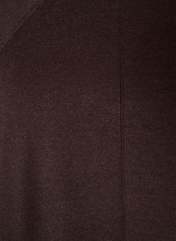 Chemisier en tricot avec col rond et motif tricot, Marron, Packshot image number 2