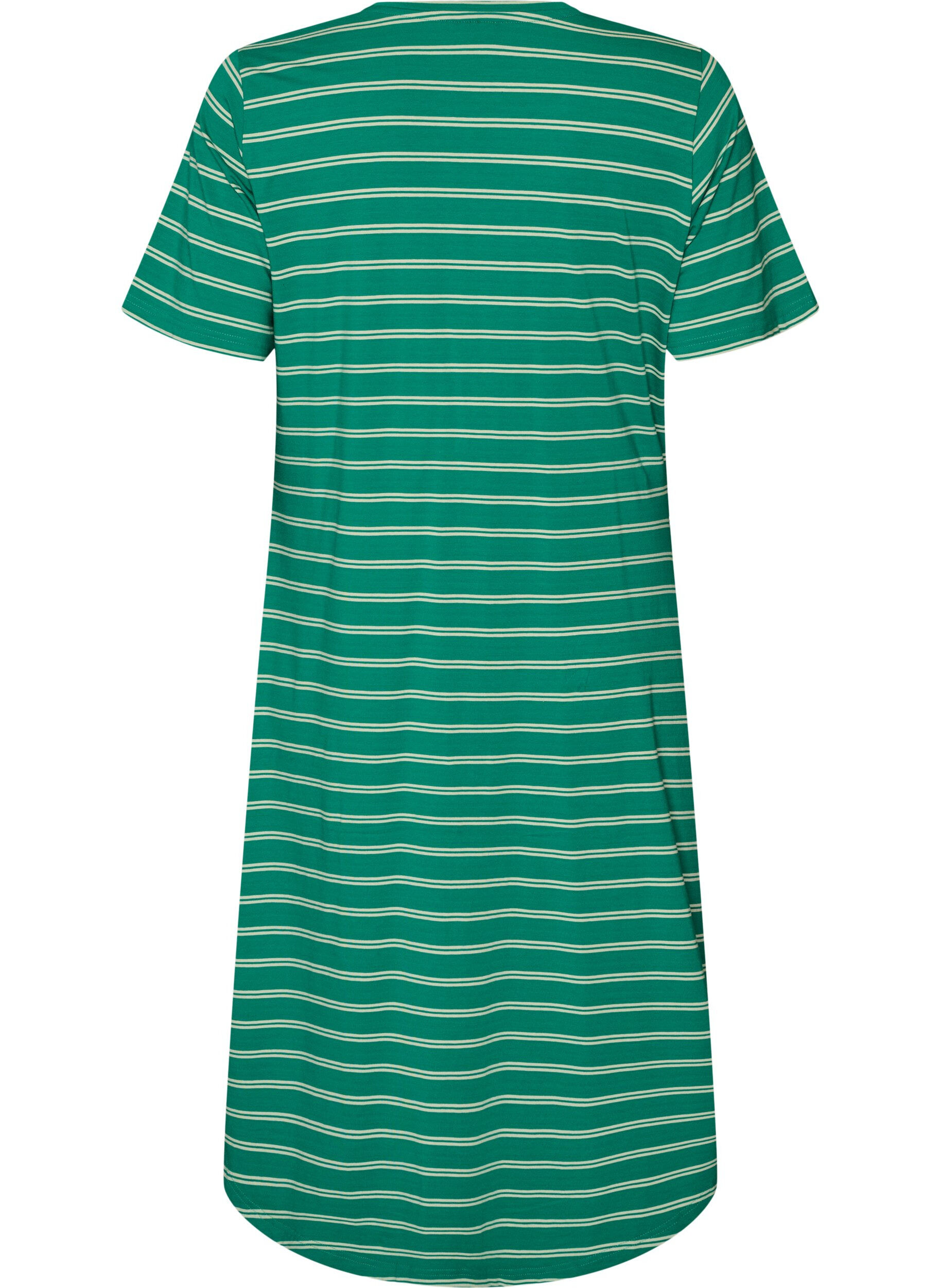 ZizziKatoenen jurk met twistdetail, Groen, Packshot image number 1