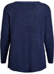 Pull en maille &agrave; motif diagonal et manches raglan, Bleu, Packshot image number 1