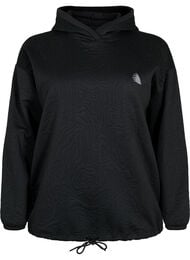 Sportief sweatshirt met capuchon, Black, Packshot