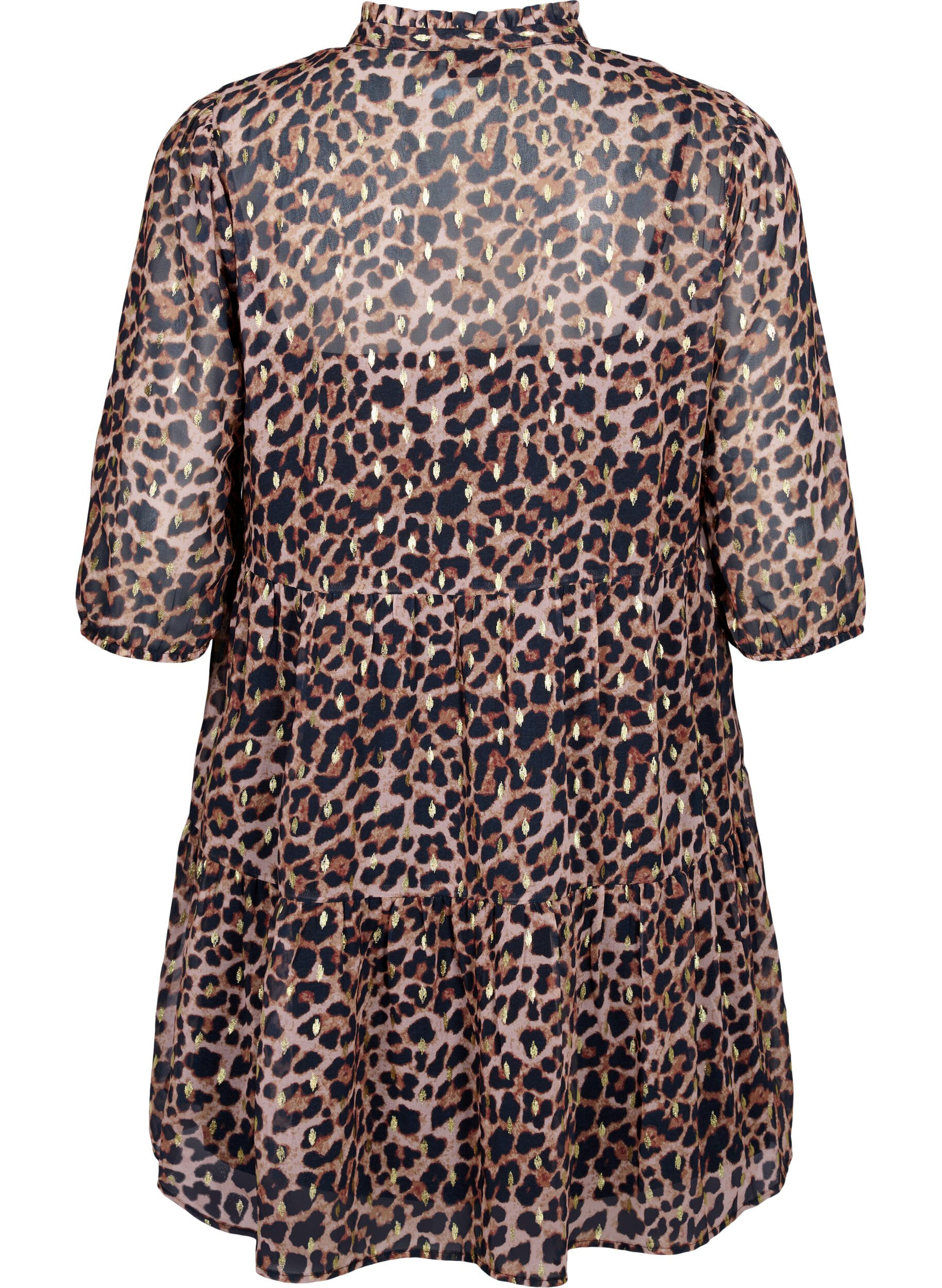 ZizziTuniek met leo print en lurex, Leopard AOP, Packshot image number 1