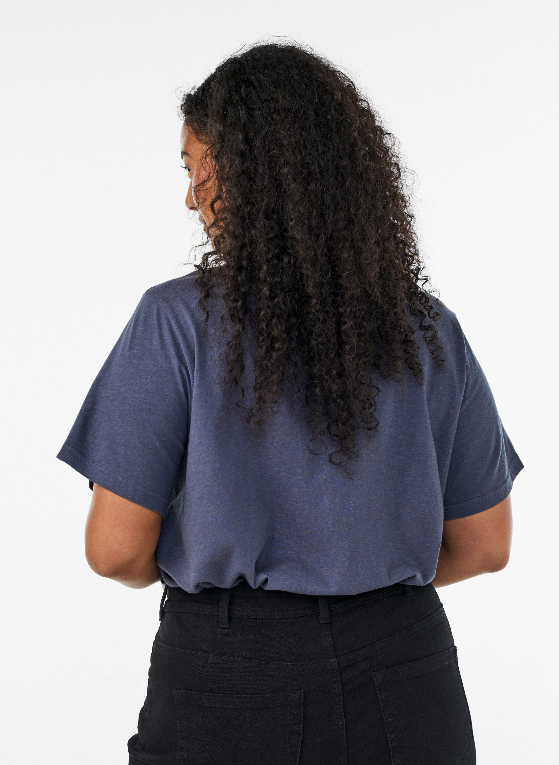 ZizziT-shirt met knoopdetail, Grijs, Model image number 2