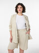 Bermuda shorts met hoge taille in linnen en viscose, Beige, Model image number 0