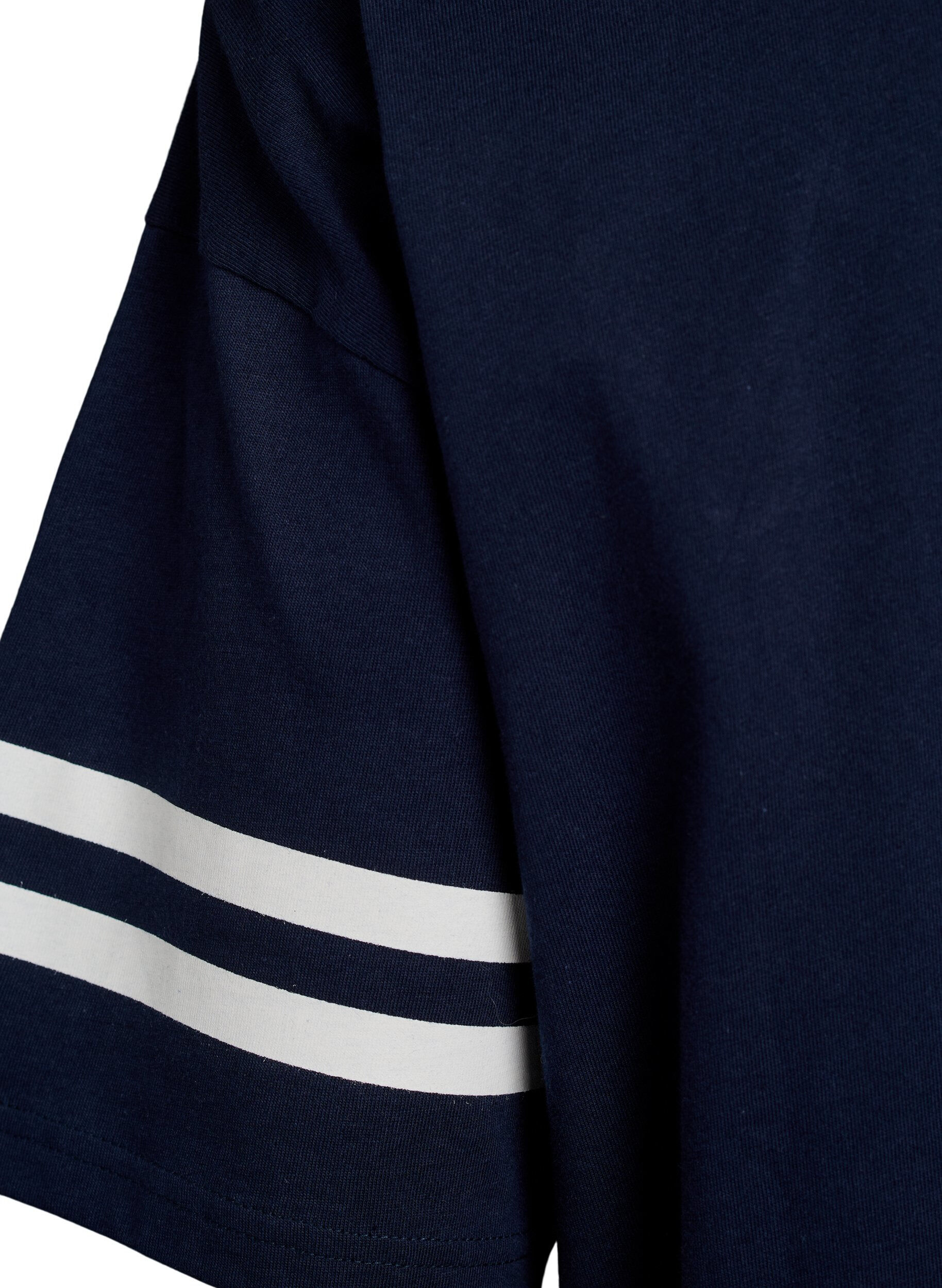 ZizziSportief oversized college T-shirt, Blauw, Packshot image number 3