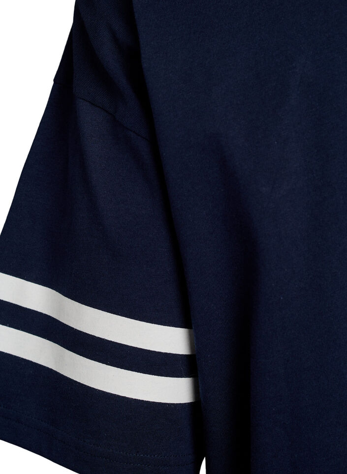 Sportief oversized college T-shirt, Blauw, Packshot image number 3