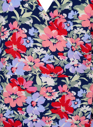 Robe portefeuille florale à manches courtes, Multi Big Flower AOP, Packshot image number 2