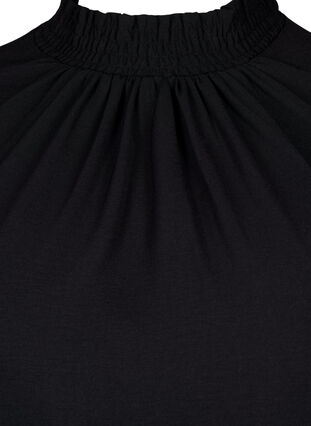 Effen smok blouse met lange mouwen, Black, Packshot image number 2