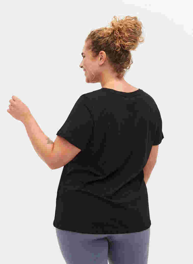 Trainingsshirt met print, Black w. stripe A, Model image number 1