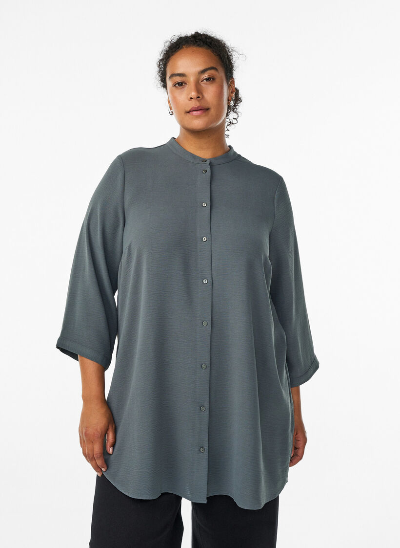 Tunique avec manches 3/4, Vert fonc&eacute;, Model image number 0